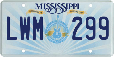 MS license plate LWM299