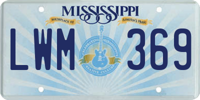 MS license plate LWM369