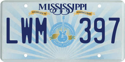 MS license plate LWM397