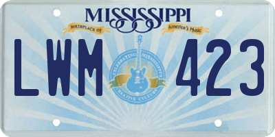 MS license plate LWM423
