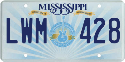 MS license plate LWM428