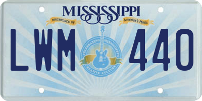 MS license plate LWM440