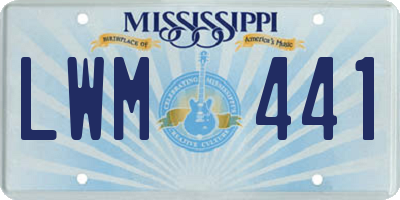 MS license plate LWM441