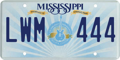 MS license plate LWM444