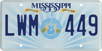 MS license plate LWM449
