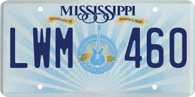 MS license plate LWM460