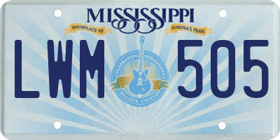MS license plate LWM505