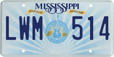 MS license plate LWM514