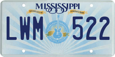 MS license plate LWM522