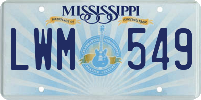 MS license plate LWM549