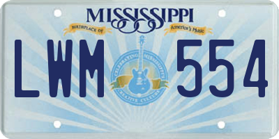 MS license plate LWM554