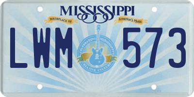 MS license plate LWM573