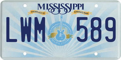 MS license plate LWM589