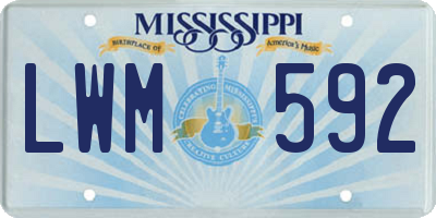 MS license plate LWM592