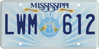 MS license plate LWM612