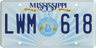 MS license plate LWM618