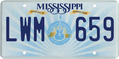 MS license plate LWM659
