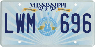 MS license plate LWM696