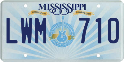MS license plate LWM710