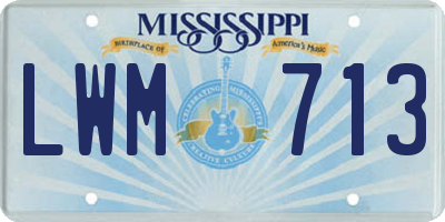 MS license plate LWM713