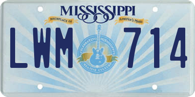 MS license plate LWM714