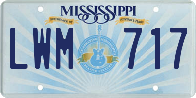 MS license plate LWM717