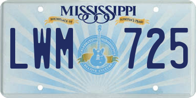 MS license plate LWM725