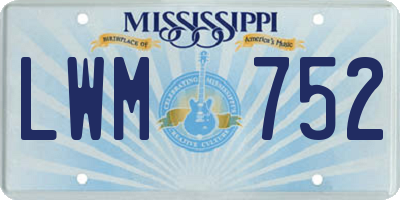 MS license plate LWM752