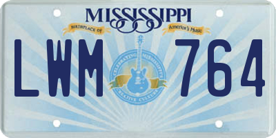 MS license plate LWM764