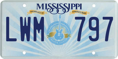 MS license plate LWM797