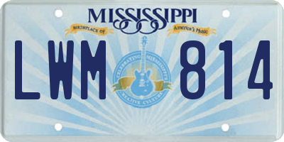 MS license plate LWM814