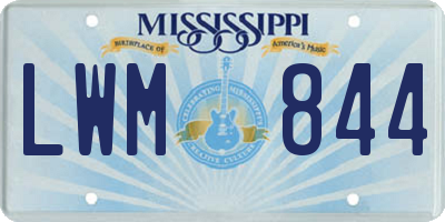 MS license plate LWM844