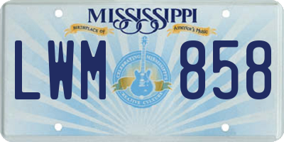 MS license plate LWM858