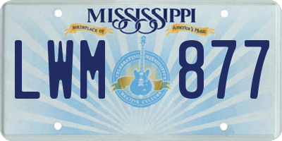 MS license plate LWM877
