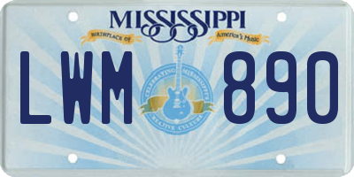 MS license plate LWM890