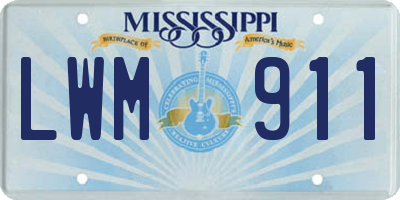 MS license plate LWM911