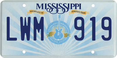MS license plate LWM919
