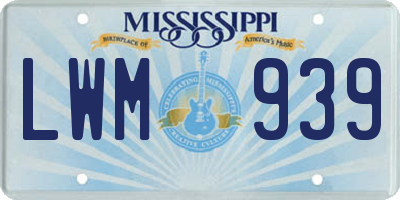 MS license plate LWM939