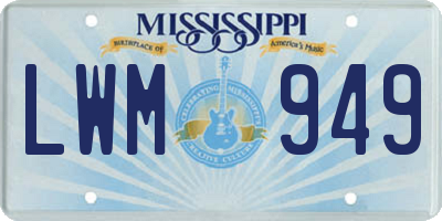 MS license plate LWM949