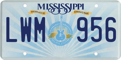 MS license plate LWM956