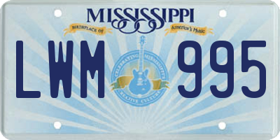 MS license plate LWM995