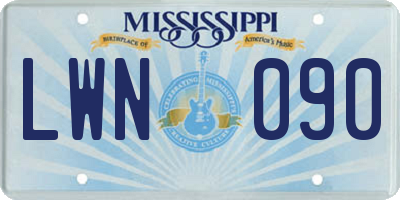 MS license plate LWN090