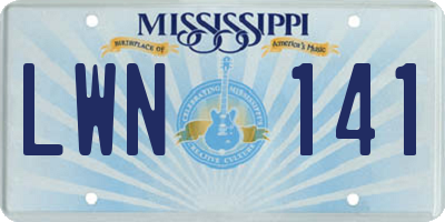 MS license plate LWN141