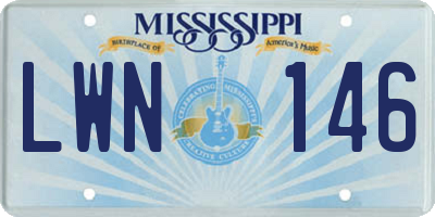 MS license plate LWN146