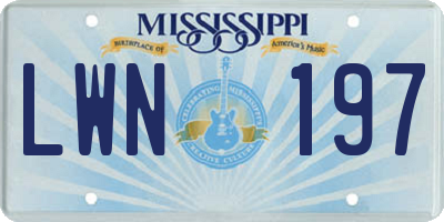 MS license plate LWN197