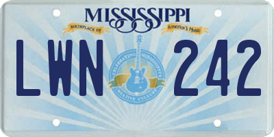 MS license plate LWN242