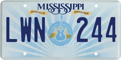 MS license plate LWN244
