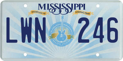 MS license plate LWN246