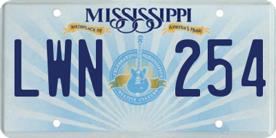 MS license plate LWN254