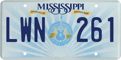 MS license plate LWN261